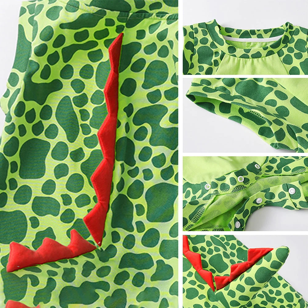 Toddler Dinosaur Costume Green Cute Baby Dino Romper For Daily Wear 7 Toddler Dinosaur Costume Green Cute Baby Dino Romper For Daily Wear - Image 7