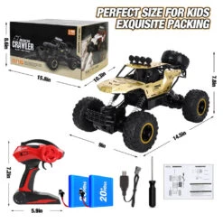 1/12 Large RC Monster Truck 2.4G 4WD Metal Remote Control Car Kids RC Toys -Sun Baby Sales Store 1 12 kids Remote Control Car