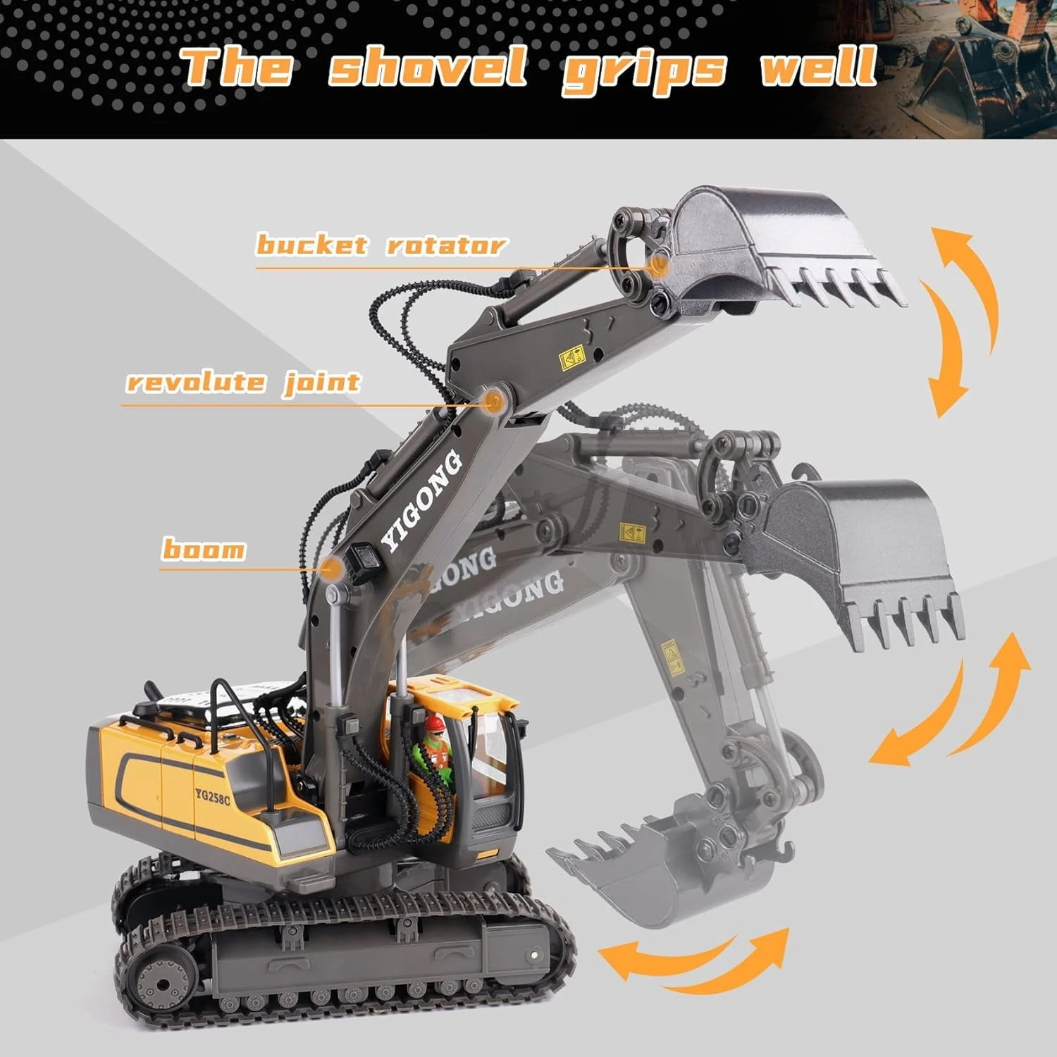 2.4Ghz RC Engineering Car 11CH/9CH Alloy Remote Control Excavator Dump Trucks Bulldozer 6 2.4Ghz RC Engineering Car 11CH/9CH Alloy Remote Control Excavator Dump Trucks Bulldozer - Image 6