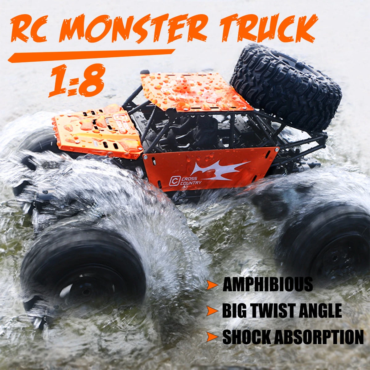 Big Amphibious RC Truck 1/8 Scale Waterproof Remote Control Car 4WD Off-road Truck IP66 Water Monster Vehicle 1 Big Amphibious RC Truck 1/8 Scale Waterproof Remote Control Car 4WD Off-road Truck IP66 Water Monster Vehicle