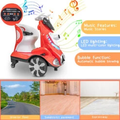 Electric Scooter Anti-Rollover Electric Car Kids Bubble Car Dual Drive With Light & Music 16 Electric Scooter Anti-Rollover Electric Car Kids Bubble Car Dual Drive With Light & Music -Sun Baby Sales Store 12V Electric Scooter Anti Rollover Electric Car 10