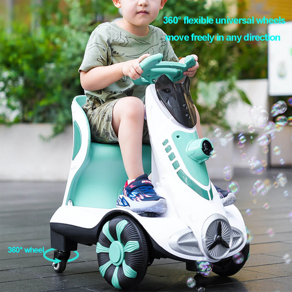Electric Scooter Anti-Rollover Electric Car Kids Bubble Car Dual Drive With Light & Music 5 Electric Scooter Anti-Rollover Electric Car Kids Bubble Car Dual Drive With Light & Music - Image 5