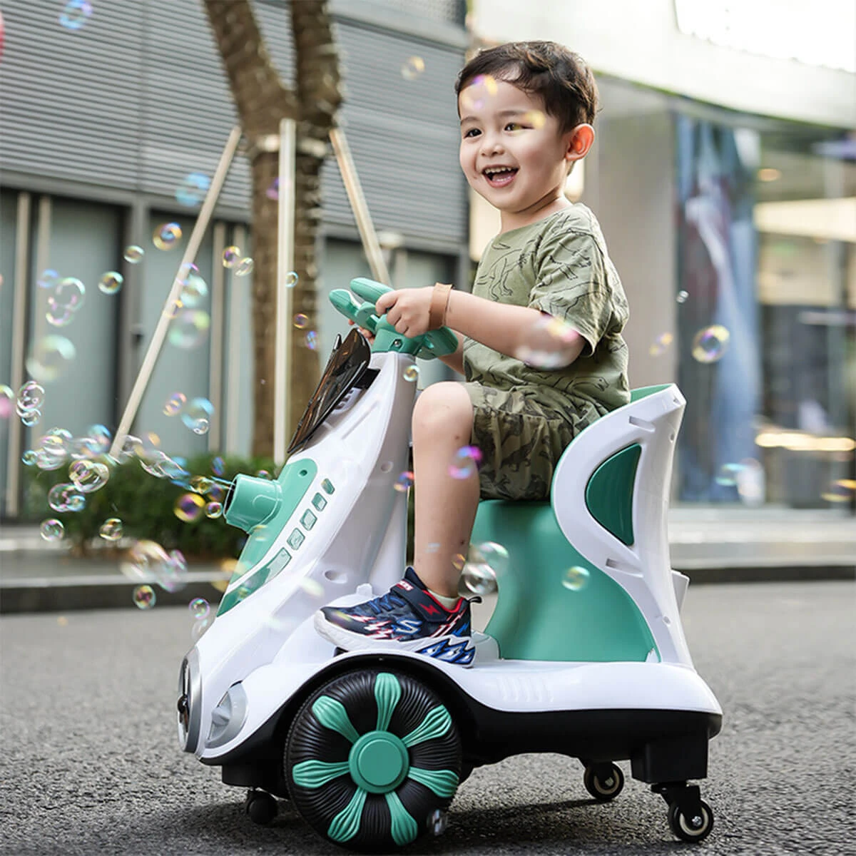 Electric Scooter Anti-Rollover Electric Car Kids Bubble Car Dual Drive With Light & Music 2 Electric Scooter Anti-Rollover Electric Car Kids Bubble Car Dual Drive With Light & Music - Image 2