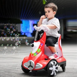 Electric Scooter Anti-Rollover Electric Car Kids Bubble Car Dual Drive With Light & Music 13 Electric Scooter Anti-Rollover Electric Car Kids Bubble Car Dual Drive With Light & Music -Sun Baby Sales Store 12V Electric Scooter Anti Rollover Electric Car 6