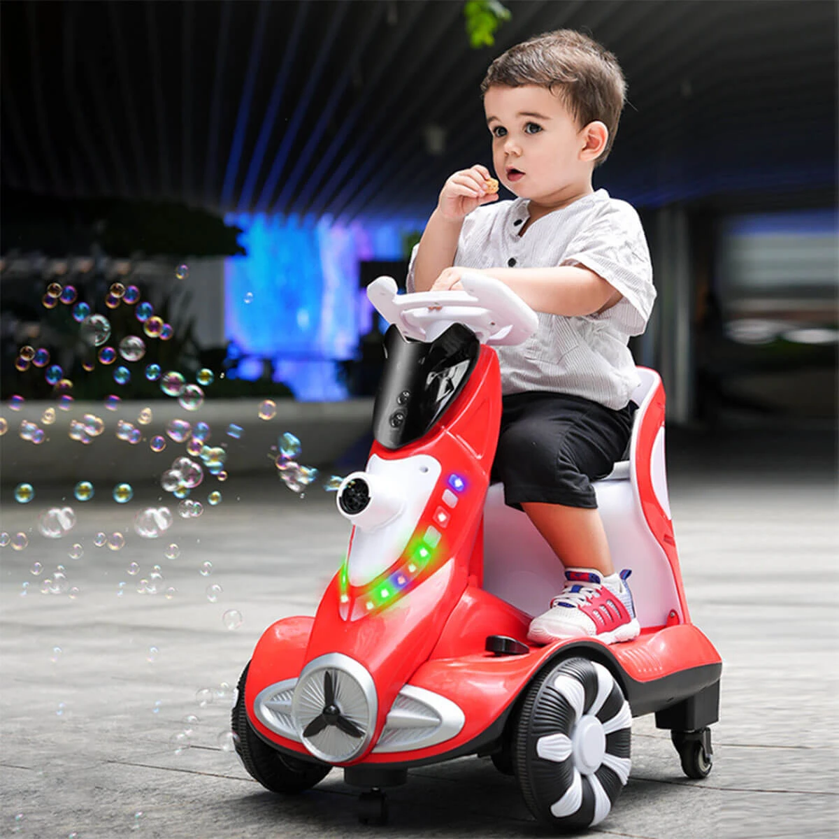 Electric Scooter Anti-Rollover Electric Car Kids Bubble Car Dual Drive With Light & Music 3 Electric Scooter Anti-Rollover Electric Car Kids Bubble Car Dual Drive With Light & Music - Image 3