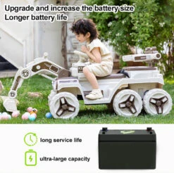 12V Kids Electric Excavator Four Drive Ride On Car Two Seats Excavator With Music Light 20 12V Kids Electric Excavator Four Drive Ride On Car Two Seats Excavator With Music Light -Sun Baby Sales Store 12V Kids Electric Excavator 3