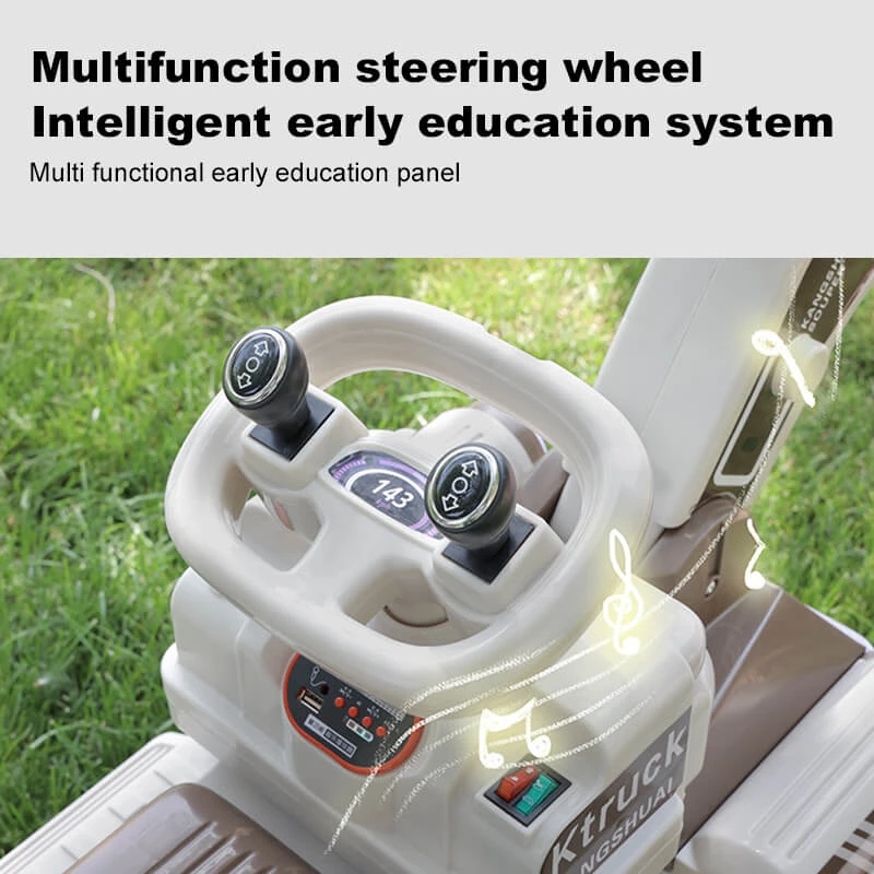 12V Kids Electric Excavator Four Drive Ride On Car Two Seats Excavator With Music Light 8 12V Kids Electric Excavator Four Drive Ride On Car Two Seats Excavator With Music Light - Image 8