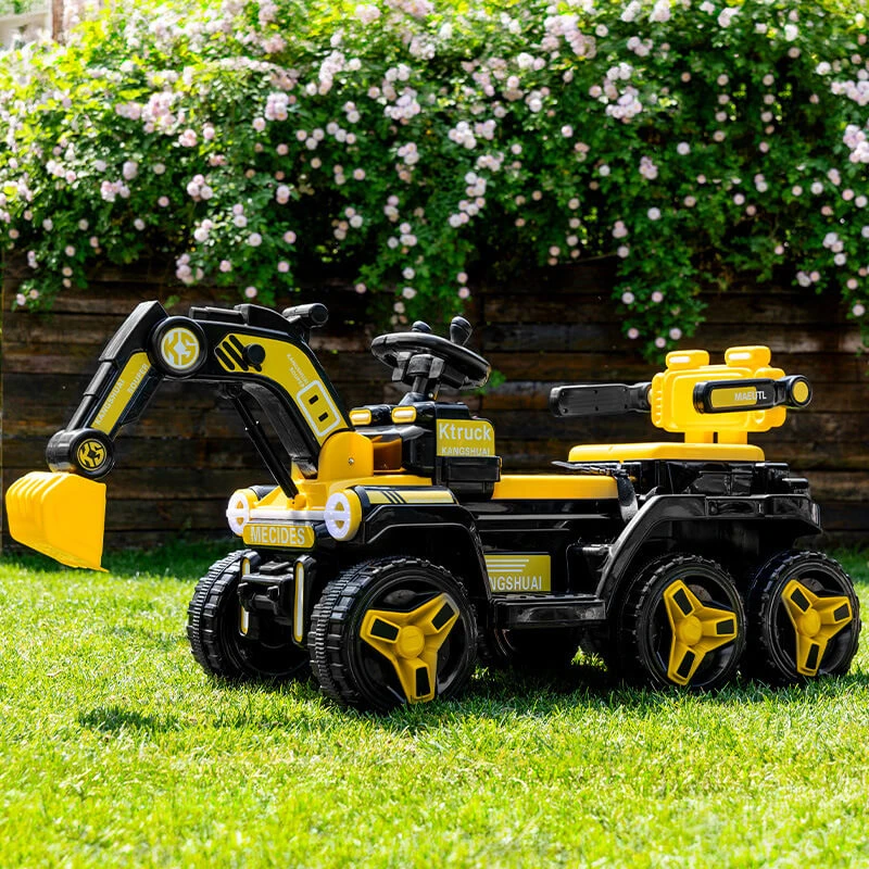 12V Kids Electric Excavator Four Drive Ride On Car Two Seats Excavator With Music Light 3 12V Kids Electric Excavator Four Drive Ride On Car Two Seats Excavator With Music Light - Image 3