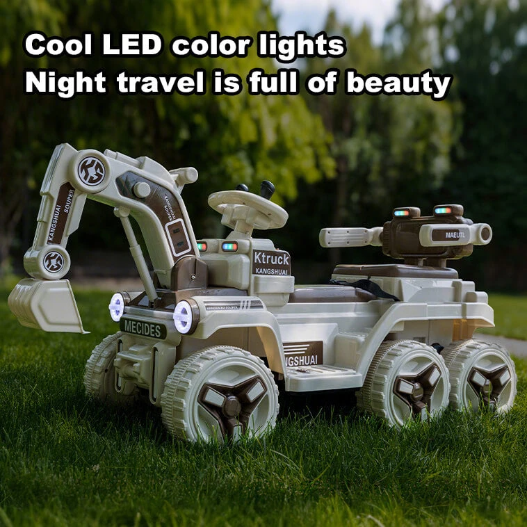 12V Kids Electric Excavator Four Drive Ride On Car Two Seats Excavator With Music Light 11 12V Kids Electric Excavator Four Drive Ride On Car Two Seats Excavator With Music Light - Image 11