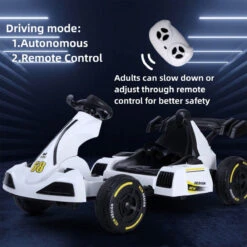12V Kids Electric Go Kart With Remote Dual Drive Drift Car Ride On Cars With Adjustable Body For Boys Girls -Sun Baby Sales Store 12V Kids Electric Go Kart 1