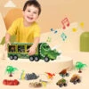 14-in-1 Kids Dinosaur Toys With Light Music Sound A Big Dinosaur Truck And 3 Dino Cars 3 Dinos