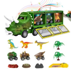14-in-1 Kids Dinosaur Toys With Light Music Sound A Big Dinosaur Truck And 3 Dino Cars 3 Dinos -Sun Baby Sales Store 14 in 1 Dinosaur Carrier Truck 7