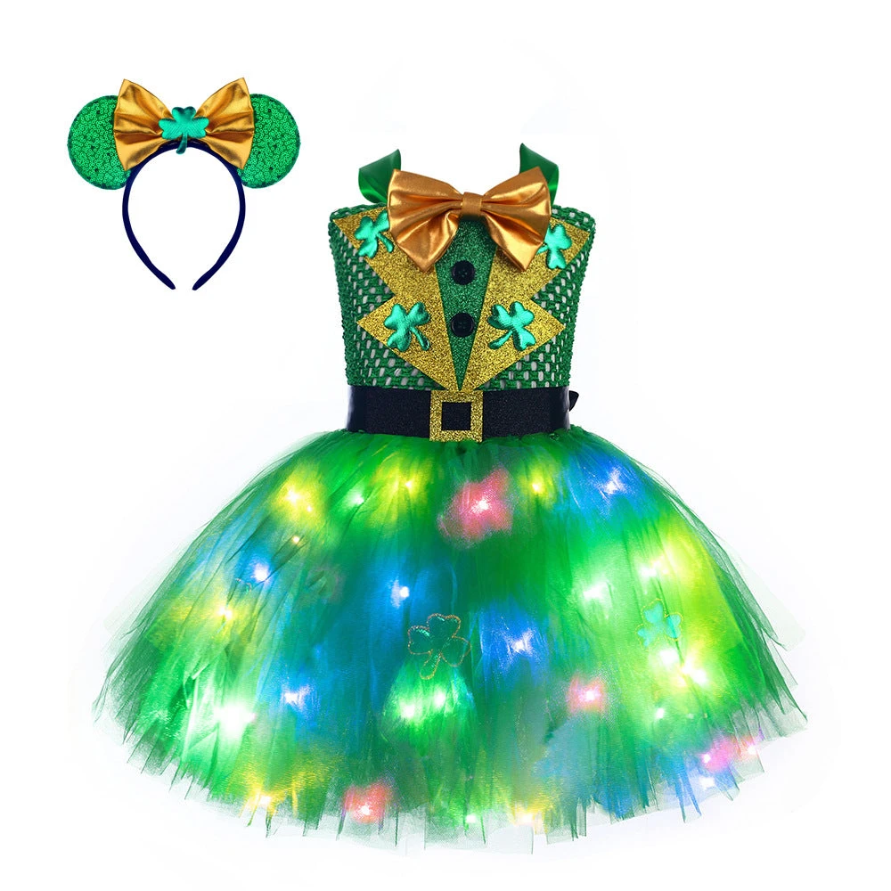 Girls Light Up St Patricks Day Dress Fashion Leprechaun Costumes For Irish Festival 1 Girls Light Up St Patricks Day Dress Fashion Leprechaun Costumes For Irish Festival