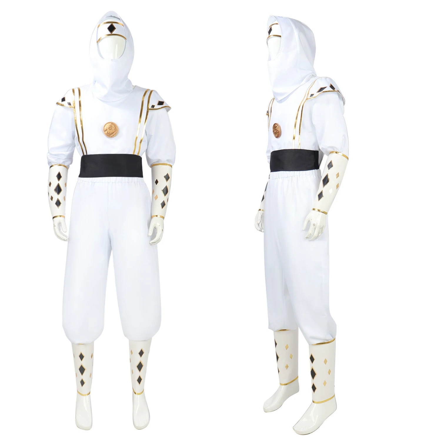 Adult White Dino Ranger Costume MMPR Tommy Oliver Ninja Cosplay Uniform 3 Adult White Dino Ranger Costume MMPR Tommy Oliver Ninja Cosplay Uniform - Image 3