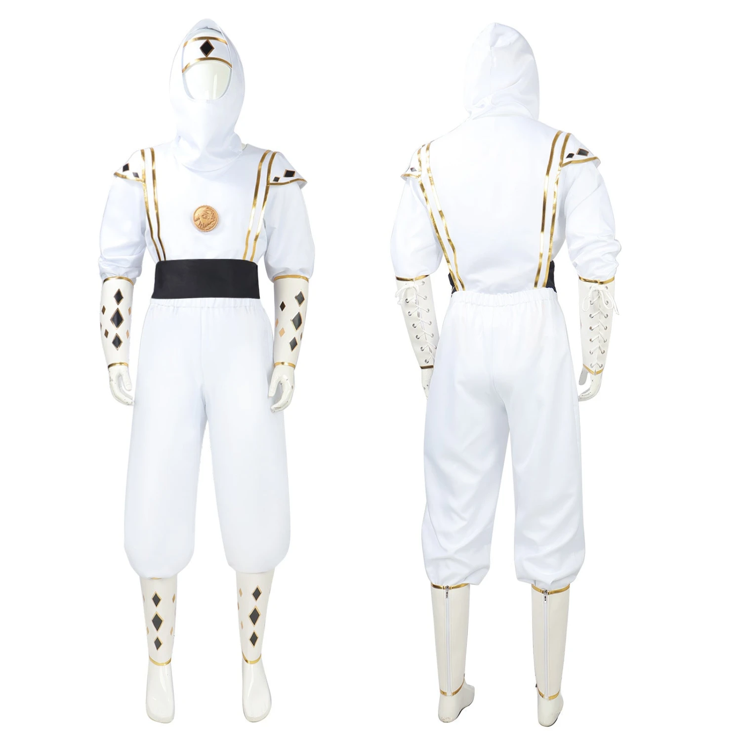 Adult White Dino Ranger Costume MMPR Tommy Oliver Ninja Cosplay Uniform 5 Adult White Dino Ranger Costume MMPR Tommy Oliver Ninja Cosplay Uniform - Image 5