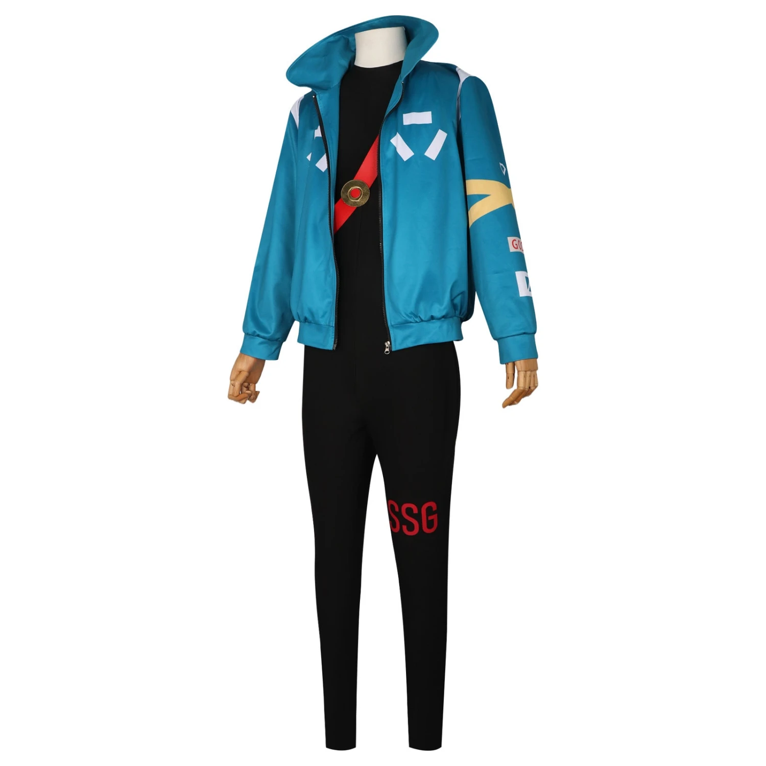 Mens Roronoa Cosplay Costume Egghead Island Blue Jumpsuit Coat And Gloves Full Set 3 Mens Roronoa Cosplay Costume Egghead Island Blue Jumpsuit Coat And Gloves Full Set - Image 3