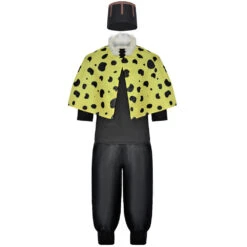 Mens Jogo Costume Green JJK Shawl Shirt Pants And Hat 4pcs Suit For Dress Up Party