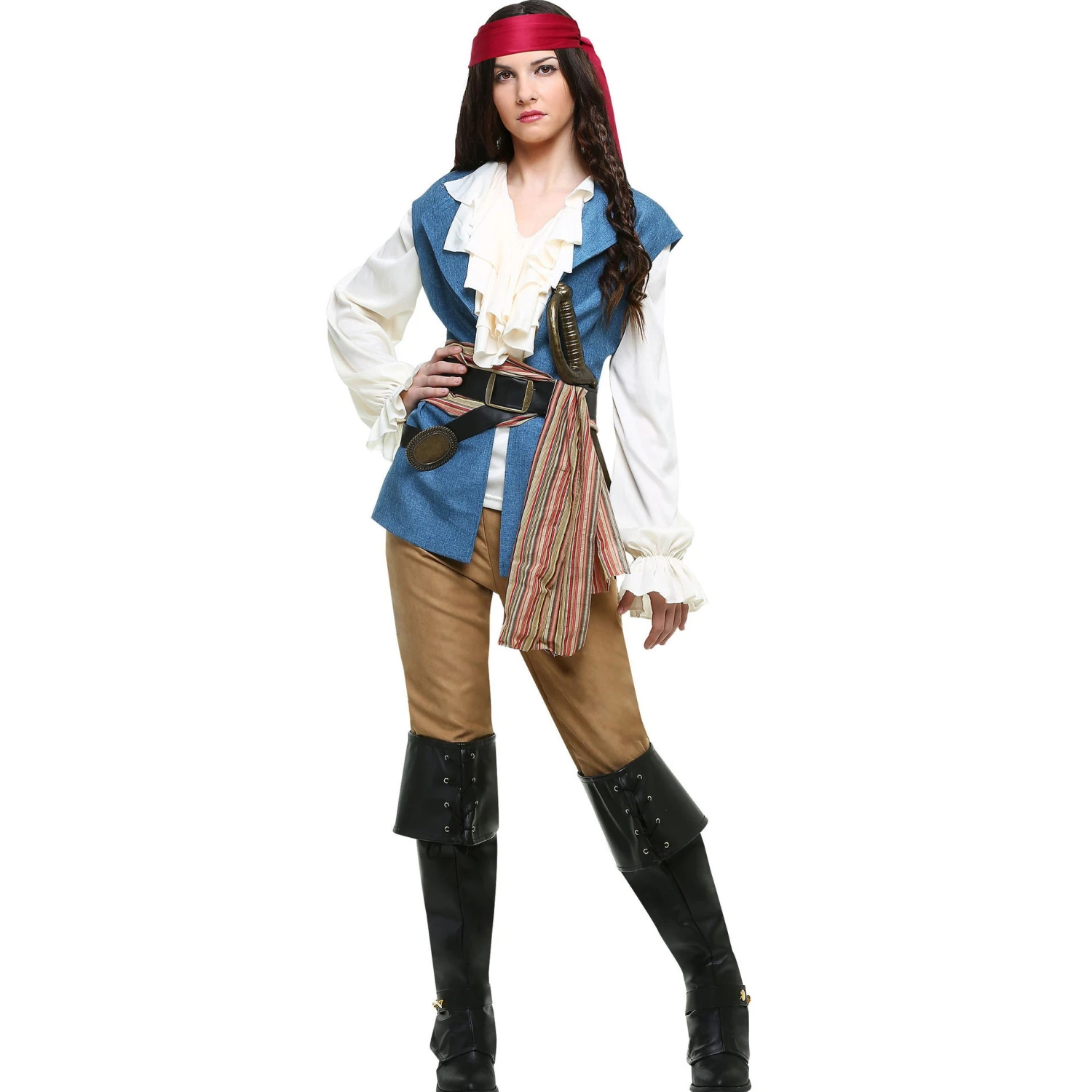 Couples Pirate Costumes Adult Captain Sparrow Outfit Women Men Halloween Suit 3 Couples Pirate Costumes Adult Captain Sparrow Outfit Women Men Halloween Suit - Image 3