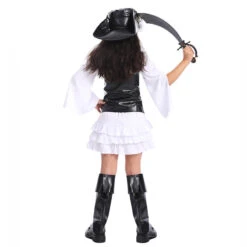 Kids Pirate Costume Girls White Halloween Pirate Dress Vest And Hat Suit 8 Kids Pirate Costume Girls White Halloween Pirate Dress Vest And Hat Suit -Sun Baby Sales Store 1748073361924mpu 1747375521370