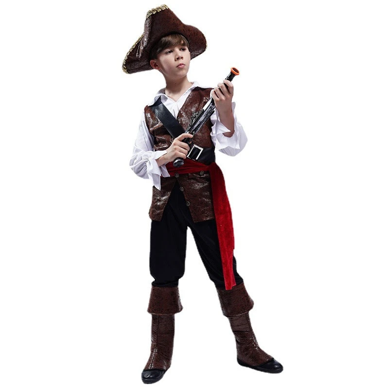 Childrens Pirate Costume Boys Fancy Pirate Dress Up Outfit For Halloween Themed Party 4 Childrens Pirate Costume Boys Fancy Pirate Dress Up Outfit For Halloween Themed Party - Image 4