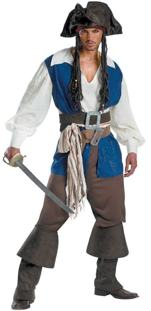 Couples Pirate Costumes Adult Captain Sparrow Outfit Women Men Halloween Suit 2 Couples Pirate Costumes Adult Captain Sparrow Outfit Women Men Halloween Suit - Image 2
