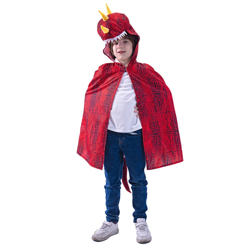 Kids Dinosaur Costume T-Rex Dino Hooded Cloak Triceratops Costume For Cosplay Party 3 Kids Dinosaur Costume T-Rex Dino Hooded Cloak Triceratops Costume For Cosplay Party - Image 3