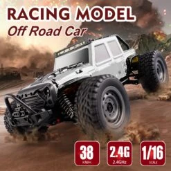 38KM/H Fast RC Truck 4WD Full-scale Off-road Jeep 1/16 All Terrain Climbing Vehicle 20 38KM/H Fast RC Truck 4WD Full-scale Off-road Jeep 1/16 All Terrain Climbing Vehicle -Sun Baby Sales Store 1BatteryWhite 02