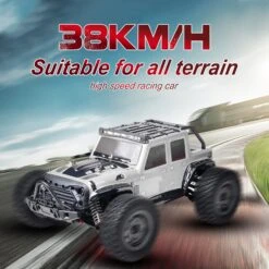 38KM/H Fast RC Truck 4WD Full-scale Off-road Jeep 1/16 All Terrain Climbing Vehicle 19 38KM/H Fast RC Truck 4WD Full-scale Off-road Jeep 1/16 All Terrain Climbing Vehicle -Sun Baby Sales Store 1BatteryWhite 03