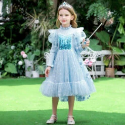 Little Girls Winter Princess Dress Elsa Snowflake Fluffy Sweater Dresses 1-10 Years -Sun Baby Sales Store 1 1 2091da82 5e89 4d16 9c95 de4c7210e941