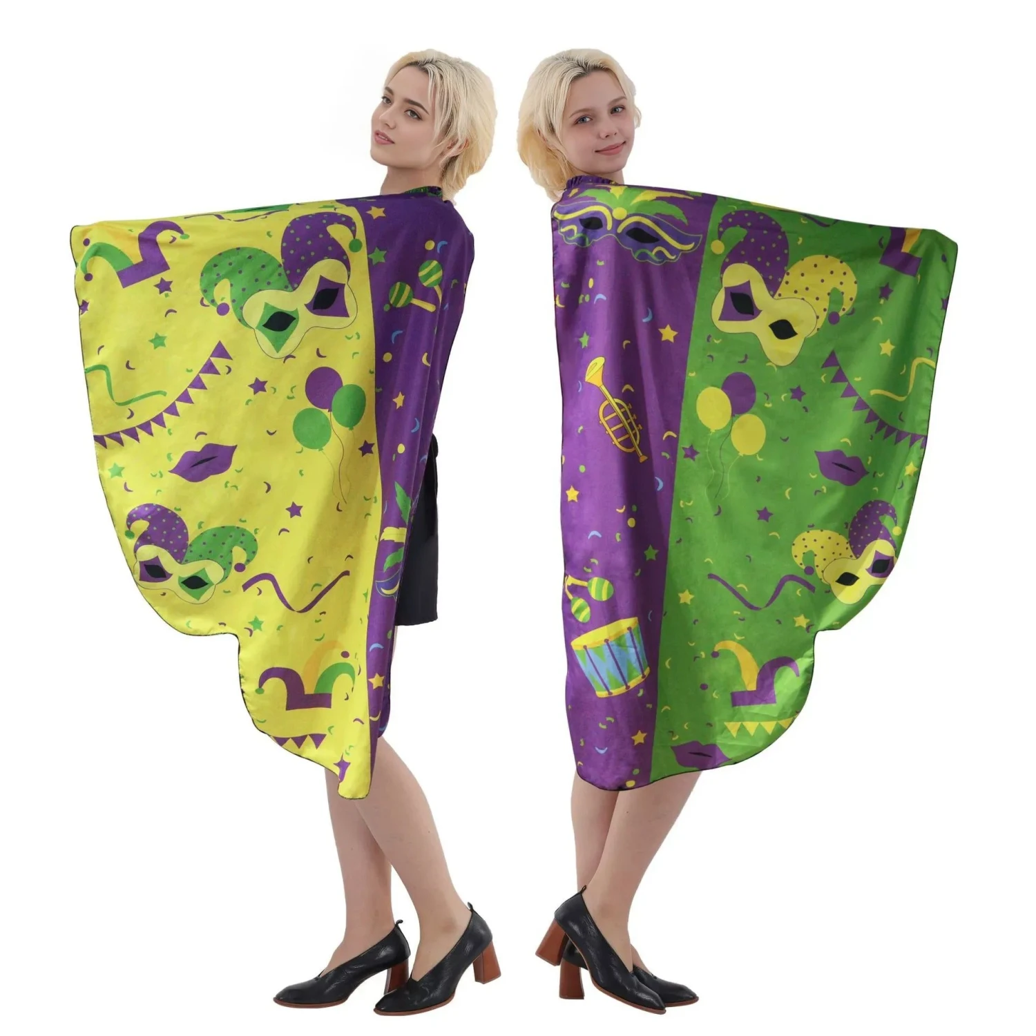Ladies Mardi Gras Outfit Fashion Cloak And Headband 2 Pcs Suit For Raucous Street Parties 2 Ladies Mardi Gras Outfit Fashion Cloak And Headband 2 Pcs Suit For Raucous Street Parties - Image 2