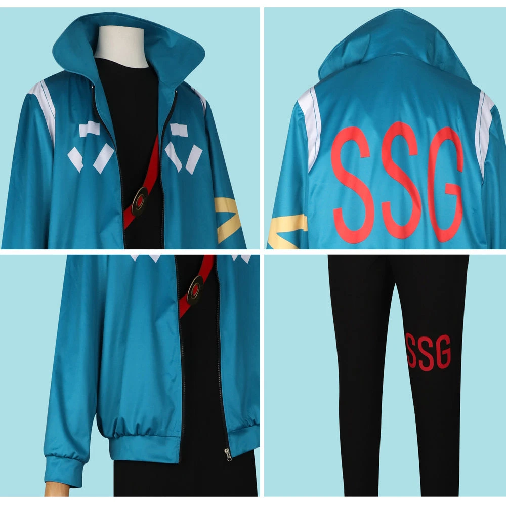 Mens Roronoa Cosplay Costume Egghead Island Blue Jumpsuit Coat And Gloves Full Set 6 Mens Roronoa Cosplay Costume Egghead Island Blue Jumpsuit Coat And Gloves Full Set - Image 6