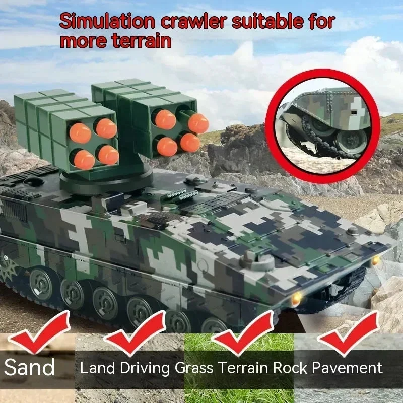 11CH Remote Control Tank 2.4G Battle Soft Bullet Tank Missile Vehicle Electric Armored Tank Toy 4 11CH Remote Control Tank 2.4G Battle Soft Bullet Tank Missile Vehicle Electric Armored Tank Toy - Image 4