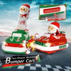 2-Pack Christmas-Themed RC Bumper Cars Electronic Bump & Pop-up Game With 2 Figures Kids Remote Control Race Car -Sun Baby Sales Store 2 Pack Christmas Themed RC Bumper Cars 1