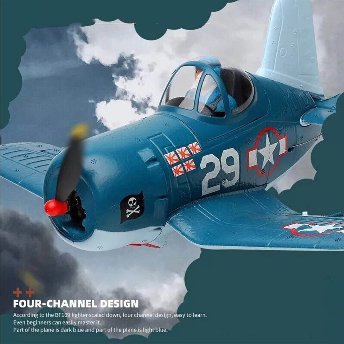 RC Airplane 2.4GHz 4CH Fighter Remote Control Planes 6G/3G Mode RC Plane 2 RC Airplane 2.4GHz 4CH Fighter Remote Control Planes 6G/3G Mode RC Plane - Image 2