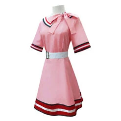 Nezuko Cosplay Costume Pink Summer Dress With Hat The Chosen Demon Nezuko Halloween Outfit -Sun Baby Sales Store 2 3