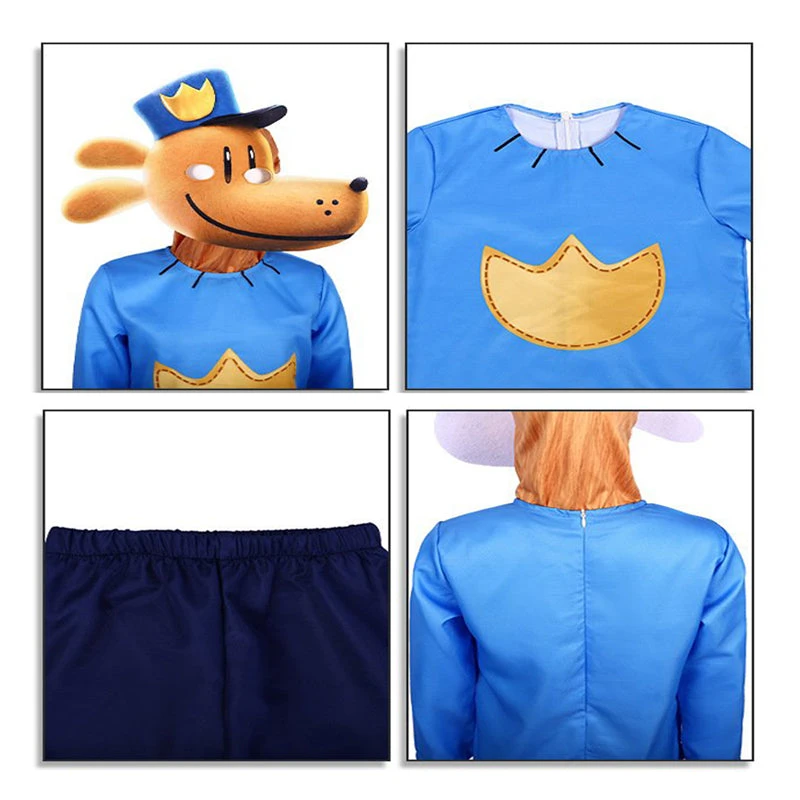 Kids Dog Police Man Costume Super Hero Tops Pants And Helmet For Cosplay 5 Kids Dog Police Man Costume Super Hero Tops Pants And Helmet For Cosplay - Image 5