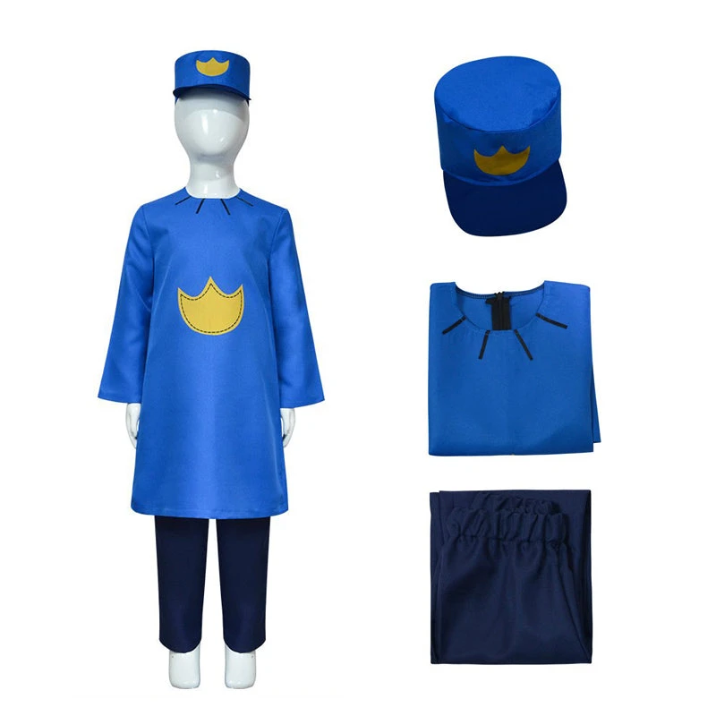 Kids Adults Dog Police Man Costume Blue Tops Pants And Hat For Cosplay 1 Kids Adults Dog Police Man Costume Blue Tops Pants And Hat For Cosplay