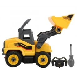 2in1 Building Blocks Remote Control Construction Trucks Take Apart DIY Assemble Excavator And Bulldozer