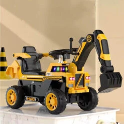 3-in-1 Kids Ride On Excavator Outdoor Indoor Ride-On Car With Front Loader Digger & Light Music -Sun Baby Sales Store 3 in 1 Kids Ride On Excavator 1