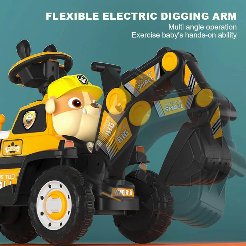 3-in-1 Toddler Excavator Cute Push Car Battery Powered Riding Car With Music And Light 6 3-in-1 Toddler Excavator Cute Push Car Battery Powered Riding Car With Music And Light - Image 6