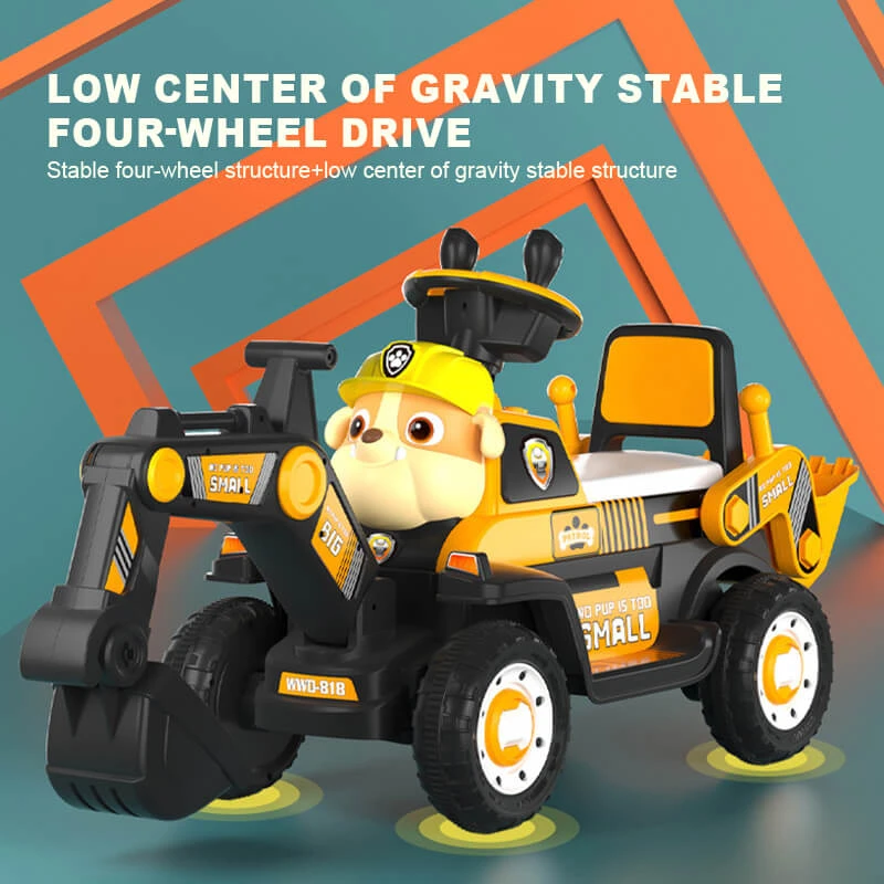 3-in-1 Toddler Excavator Cute Push Car Battery Powered Riding Car With Music And Light 7 3-in-1 Toddler Excavator Cute Push Car Battery Powered Riding Car With Music And Light - Image 7