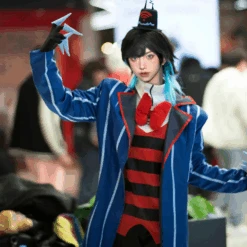 Adult Vox Costume Hazbin TV Demon Hotel Vox Cosplay Outfit Coat Pants And Accessories Full Set For Halloween