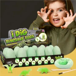 Glow In The Dark Dinosaur Eggs Excavation Kit 12-Pack Luminous Dinosaurs Surprise Dino Eggs