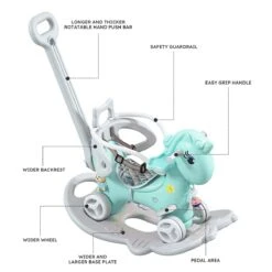 4-in-1 Baby Rocking Horse Cute Unicorn Toddler Ride Toy Detachable Push Handle Sliding Car For Boys Girls 17 4-in-1 Baby Rocking Horse Cute Unicorn Toddler Ride Toy Detachable Push Handle Sliding Car For Boys Girls -Sun Baby Sales Store 4 in 1 Baby Rocking Horse 9