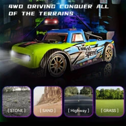 4WD Remote Control Drift Car 2.4G RC Fast Spray Truck With Led Lights For Kids -Sun Baby Sales Store 4WD Remote Control Drift Car With Spray 10