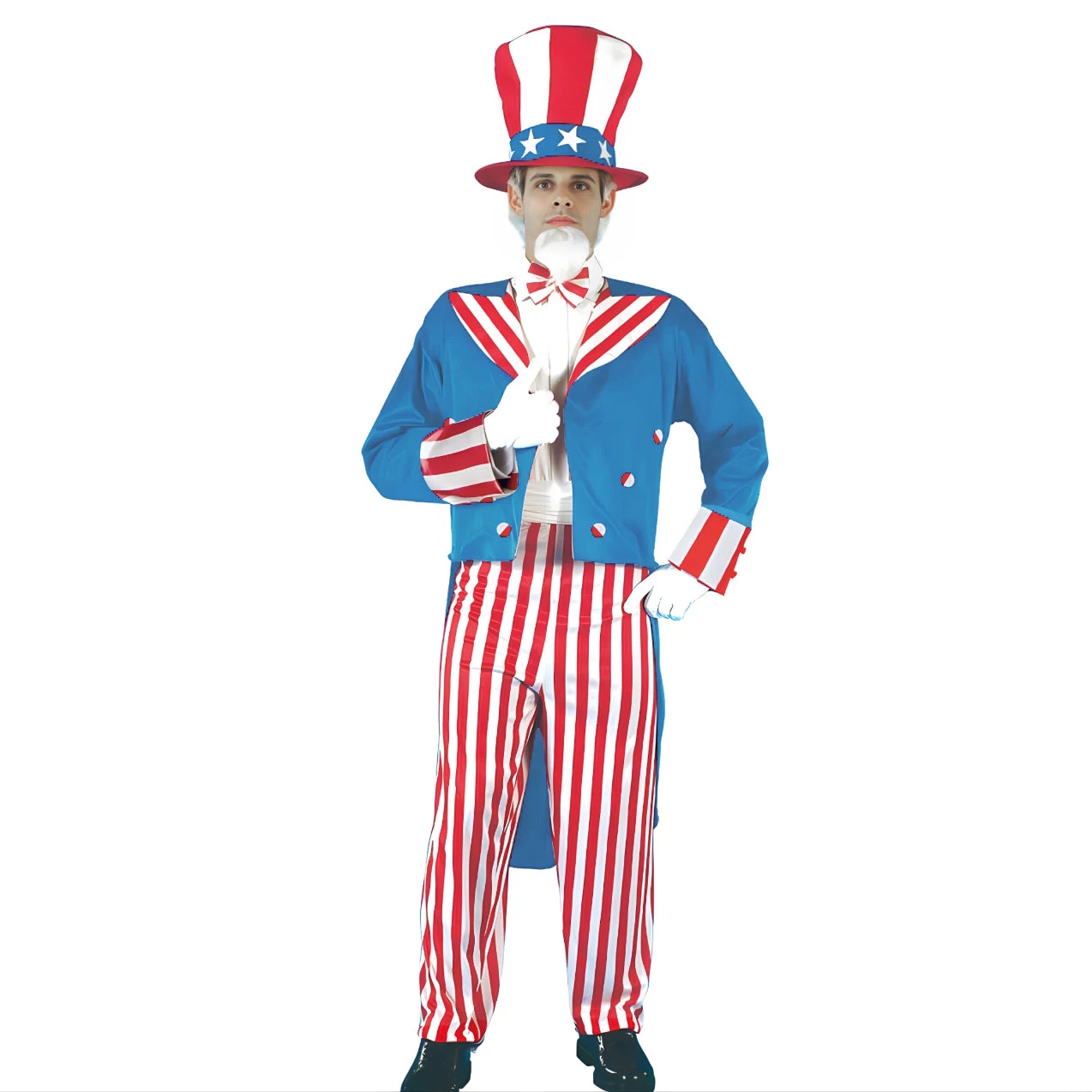Mens Uncle Sam Costume 4th Of July Outfit Tuxedo Pants And Shirt 3pcs Suit For Independence Day Parade 2 Mens Uncle Sam Costume 4th Of July Outfit Tuxedo Pants And Shirt 3pcs Suit For Independence Day Parade - Image 2