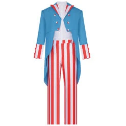 Mens Uncle Sam Costume 4th Of July Outfit Tuxedo Pants And Shirt 3pcs Suit For Independence Day Parade 9 Mens Uncle Sam Costume 4th Of July Outfit Tuxedo Pants And Shirt 3pcs Suit For Independence Day Parade -Sun Baby Sales Store 4thofJulycostume 3