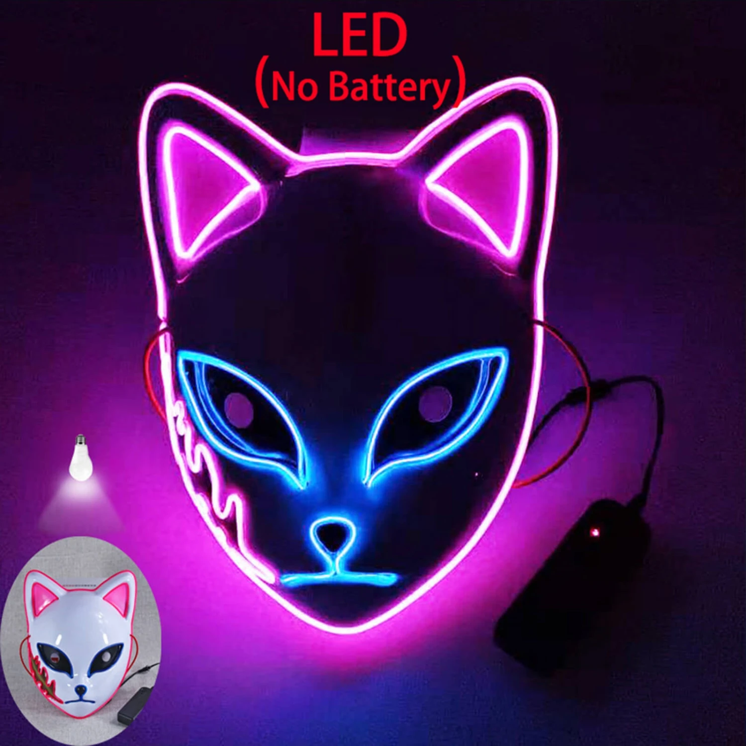Tanjiro Sabito Mokomo Demon LED Mask Fashion Cosplay Mask Halloween Party Props 18 Tanjiro Sabito Mokomo Demon LED Mask Fashion Cosplay Mask Halloween Party Props - Image 18