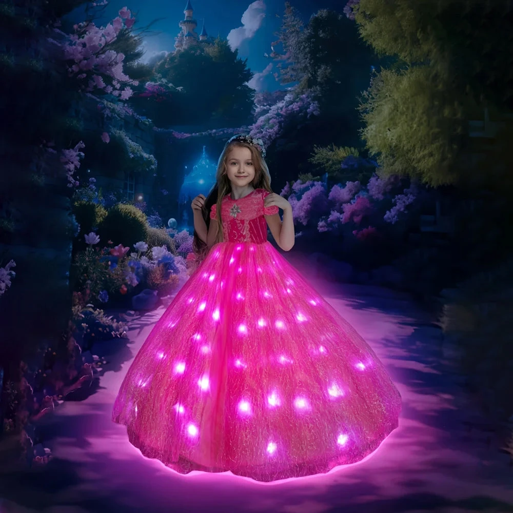 Aurora Costumes Princess Light Up Dress Girls Aurora LED Party Dress Birthday Dress 2 Aurora Costumes Princess Light Up Dress Girls Aurora LED Party Dress Birthday Dress - Image 2