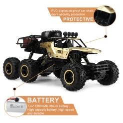 6 Wheels Remote Control Car RC Monster Truck Electric RC Car With Double Motors -Sun Baby Sales Store 6 Wheels RC Truck For Kids 2